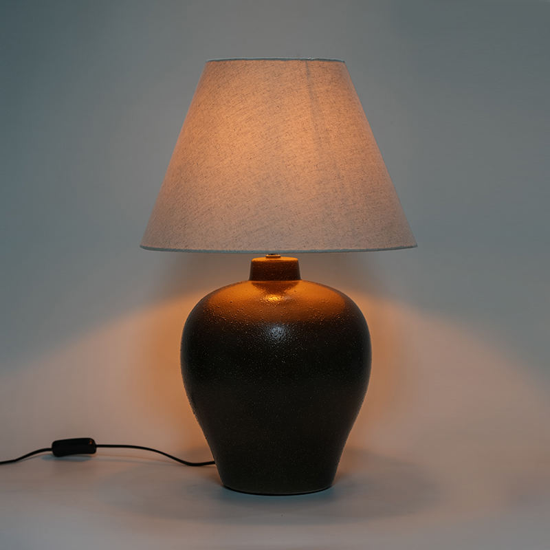 Jar com cerâmica novo luminador de mesa de cabeceira chinês de estilo chinês