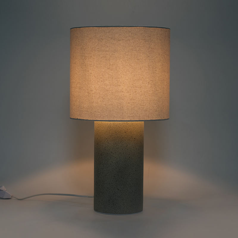 Luminária de mesa cerâmica de cabeceira do quarto cilíndrico