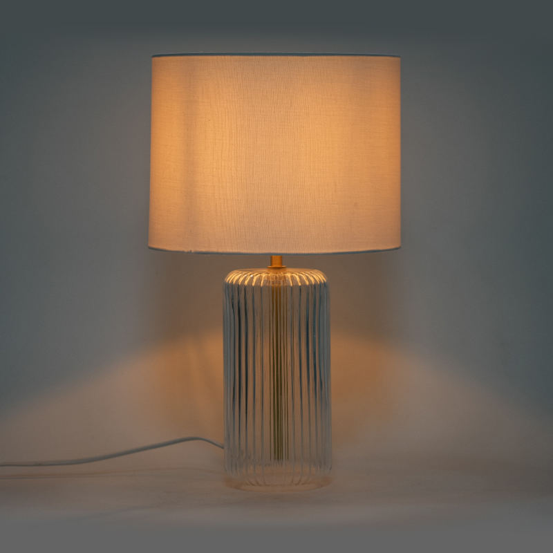 Lâmpada de mesa de cabeceira de estilo americano de vidro cilíndrico