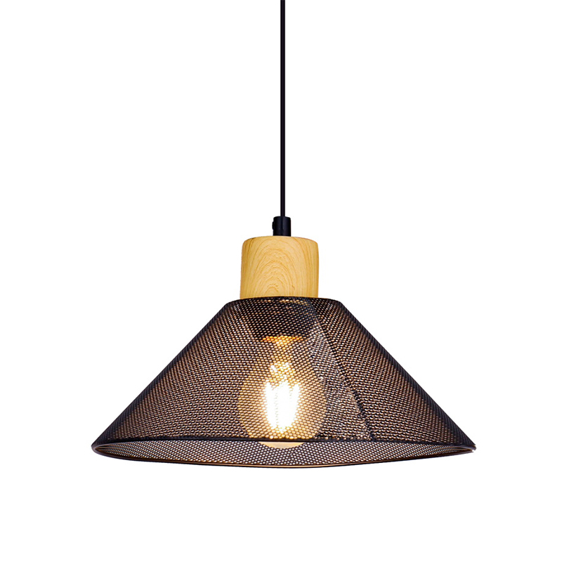 Lustre de abajur preto oco