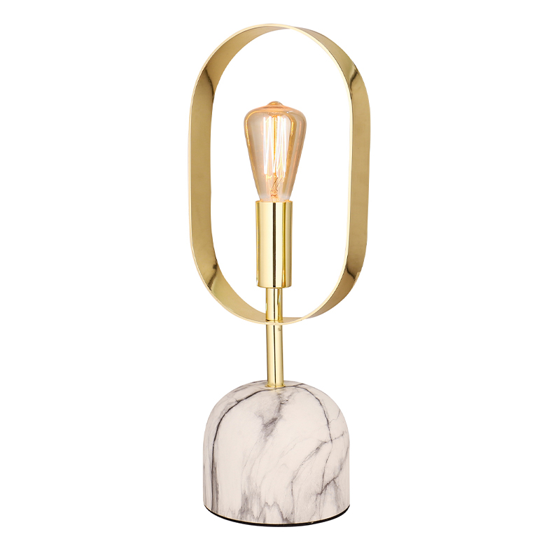 Lâmpada de mesa de moldura de metal